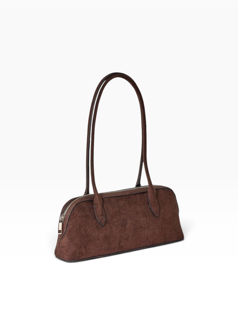 Brown Suede Shoulder Bag - Picture 3 of 6